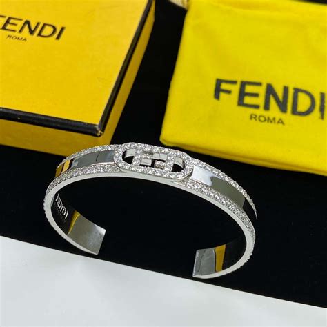 fendi bangle silver|fendi bangle women bracelets.